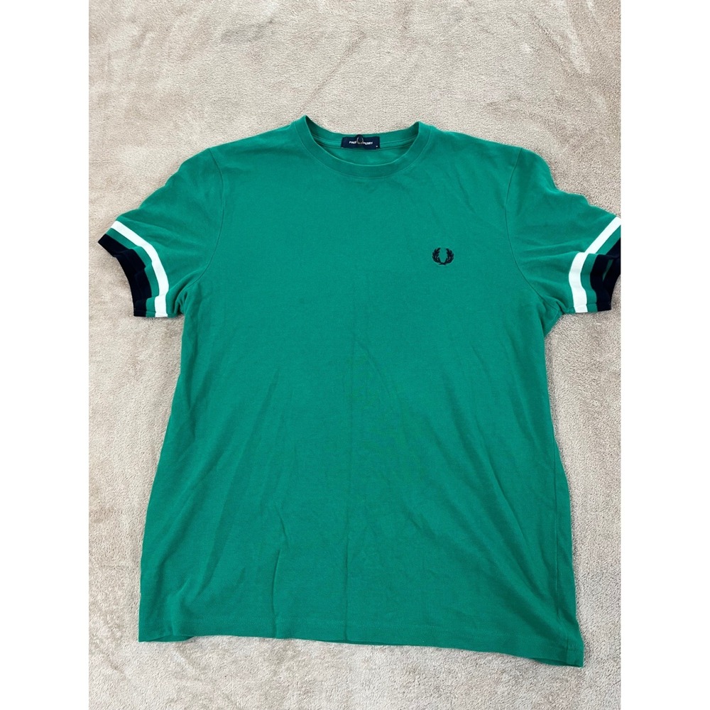 Fred perry Polo Shirt Men Size Medium Green Preppy Casual Short Sleeve Good